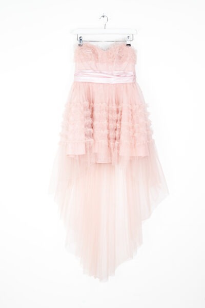 Saint Laurent Tüllkleid mit Schleife in Rosa