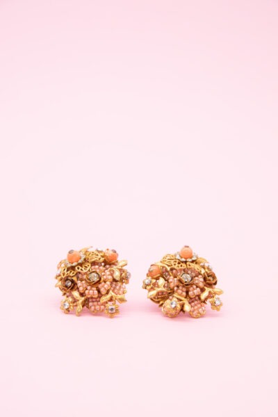 Stanley Hagler NYC Ohrclips in Apricot und Gold