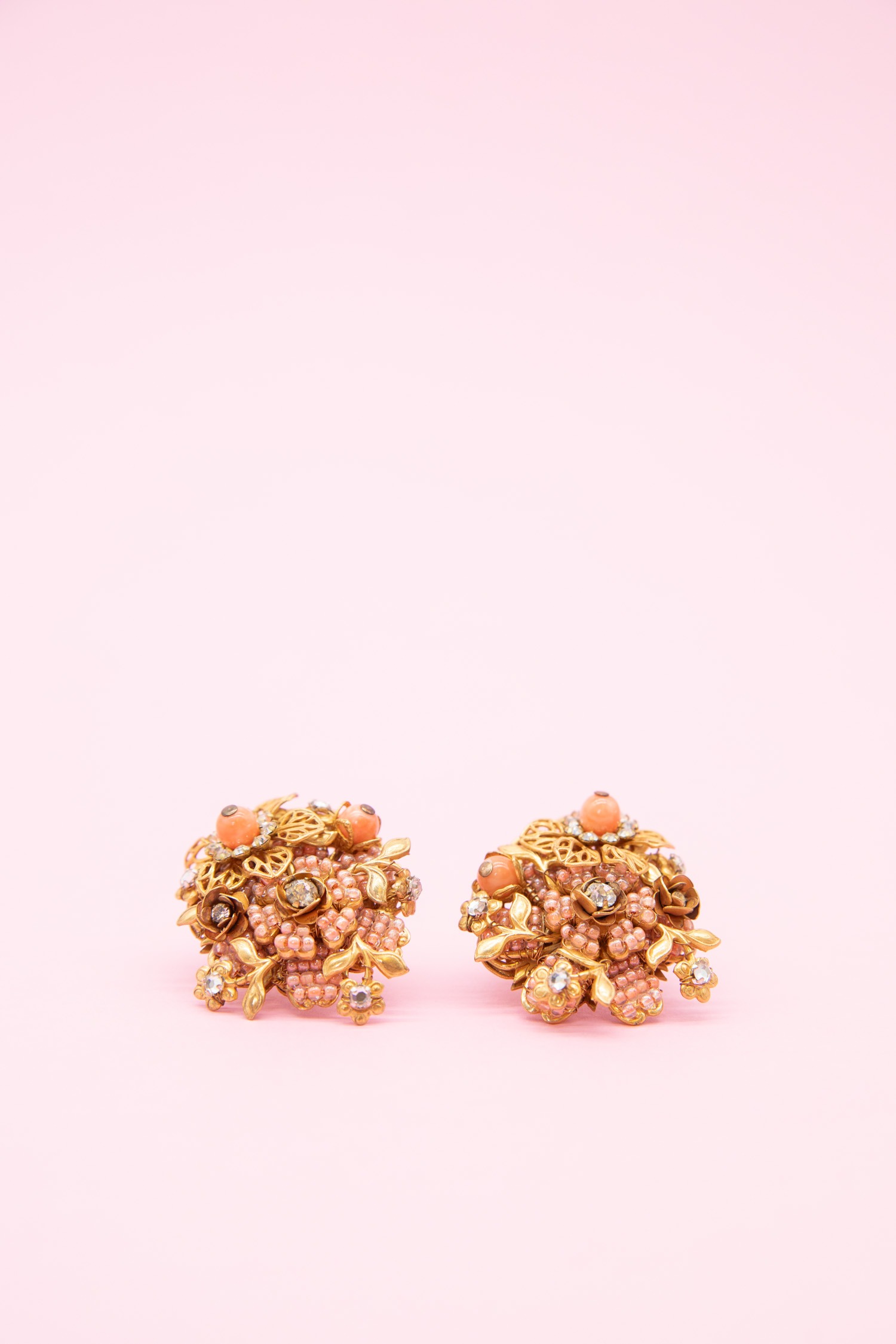 Stanley Hagler NYC Ohrclips in Apricot und Gold