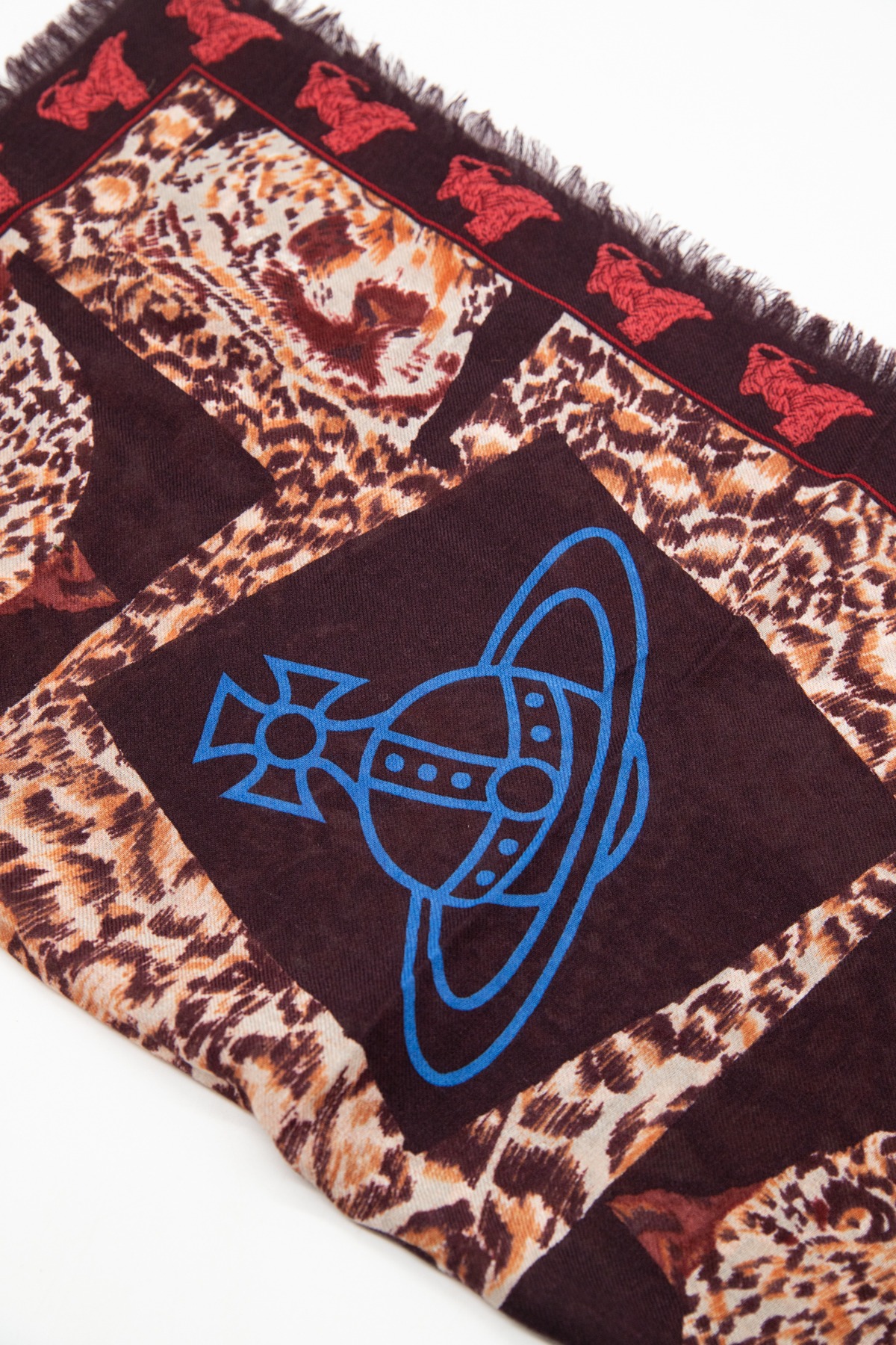 Vivienne Westwood Tuch mit Print in Bordeaux, Rot und Blau