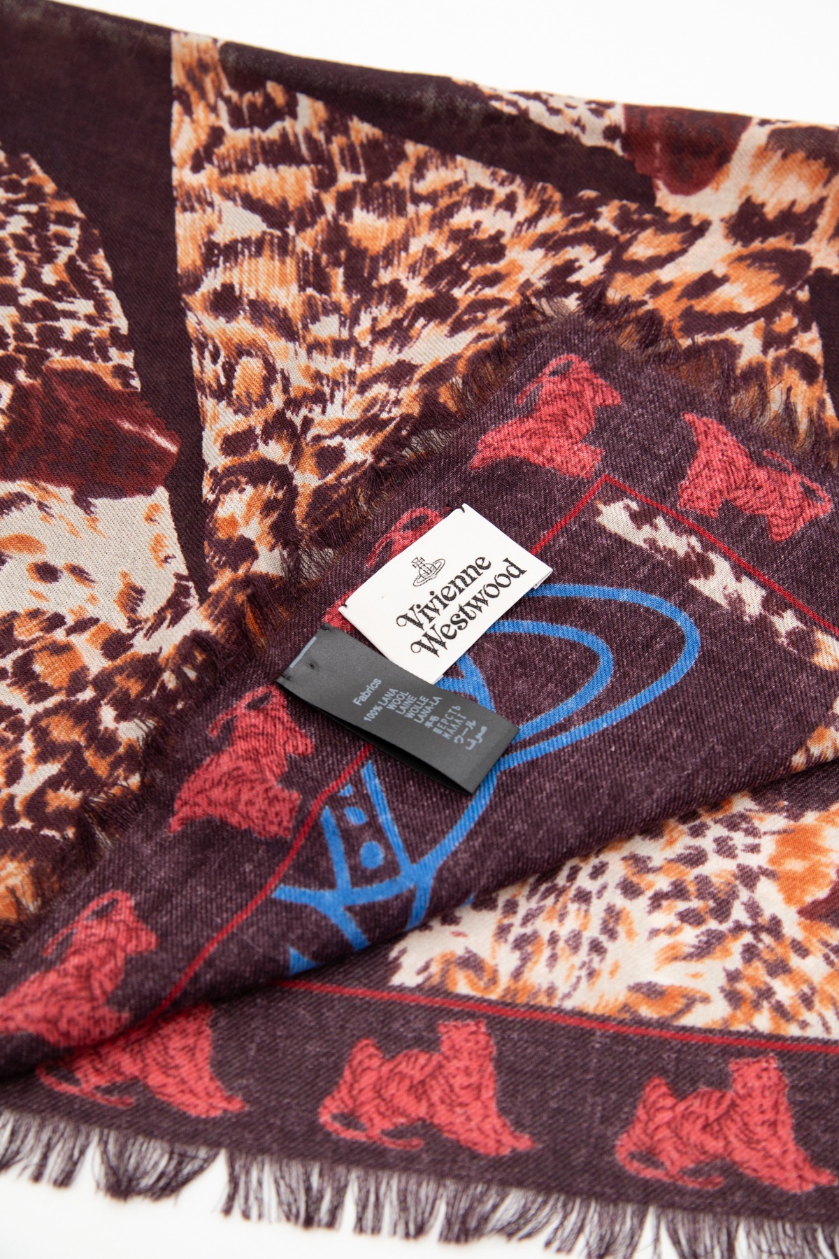 Vivienne Westwood Tuch mit Print in Bordeaux, Rot und Blau