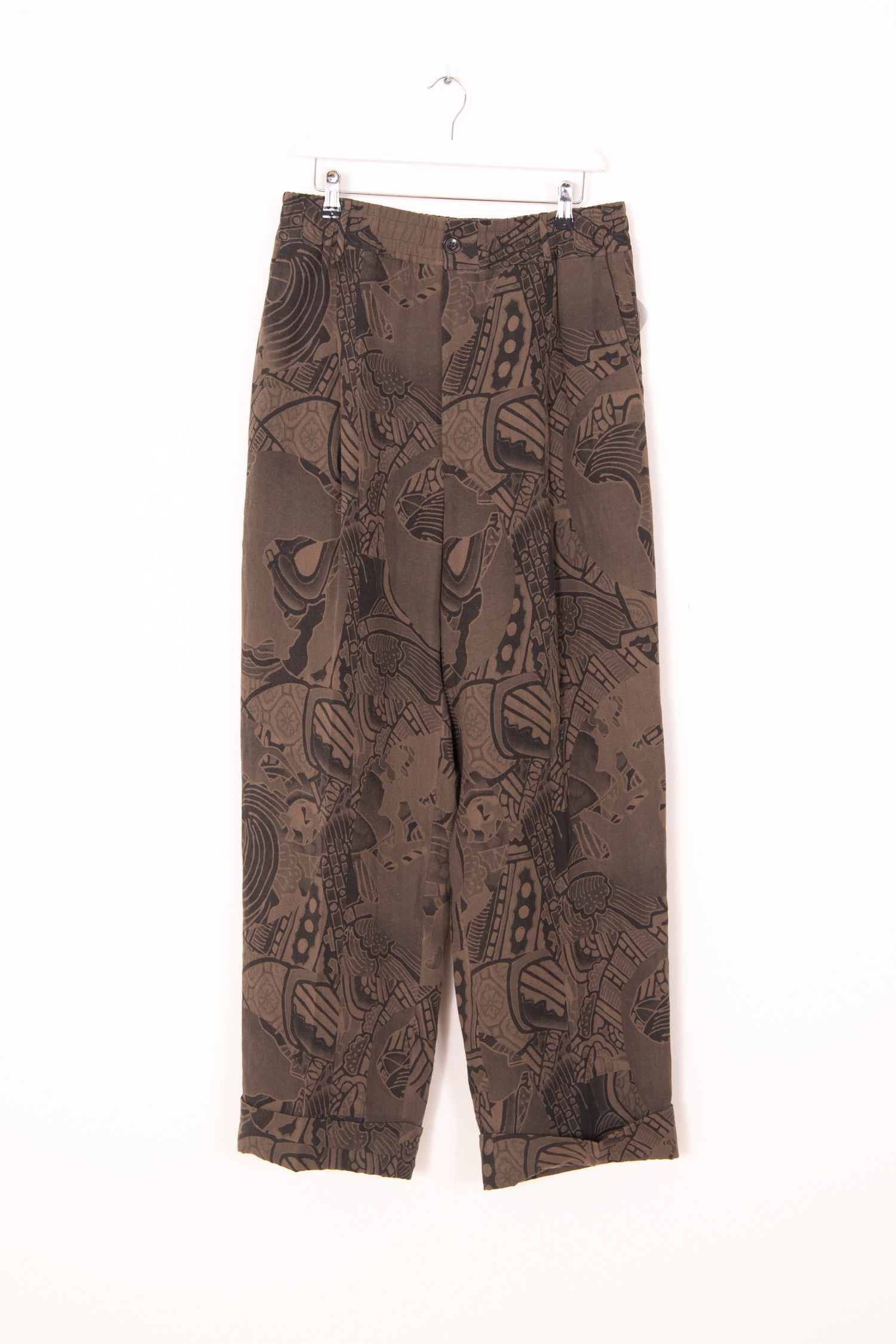 Vivienne Westwood "Krall Elasticated" Hose aus Leinen in Anthrazit und Braun