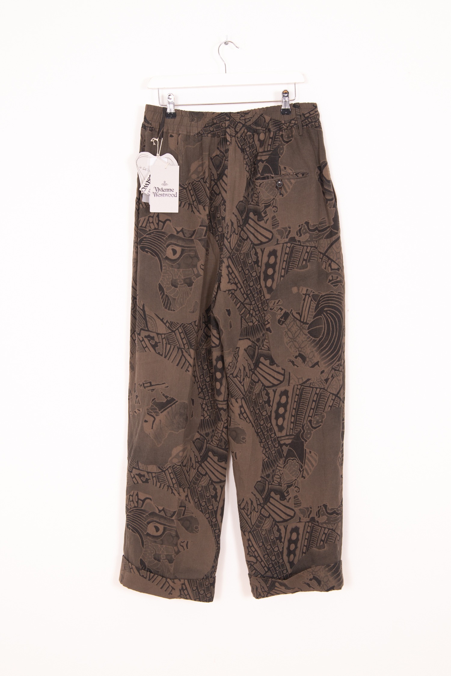 Vivienne Westwood "Krall Elasticated" Hose aus Leinen in Anthrazit und Braun