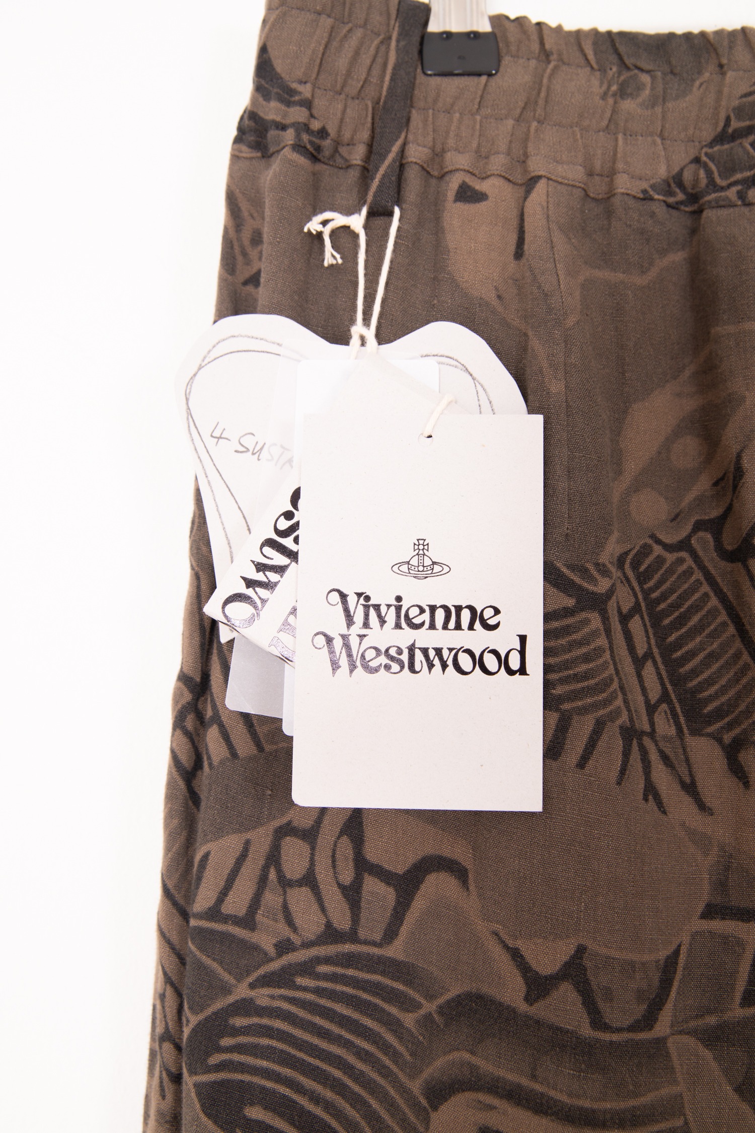 Vivienne Westwood "Krall Elasticated" Hose aus Leinen in Anthrazit und Braun