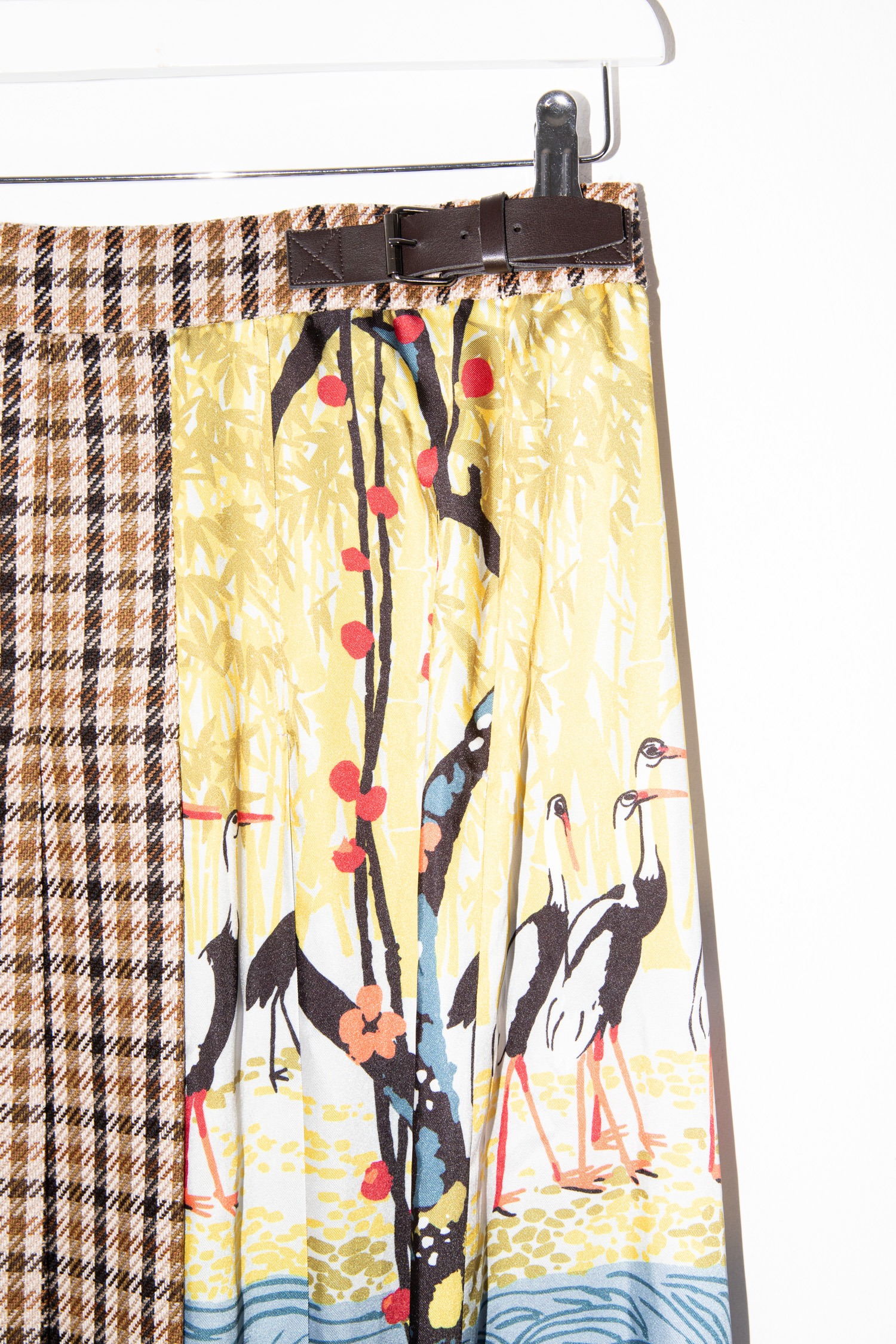 Weekend Max Mara Faltenrock mit Karomuster und Tiermotiv