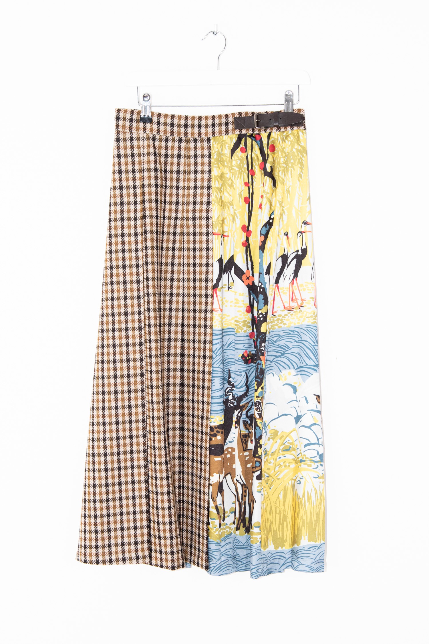 Weekend Max Mara Faltenrock mit Karomuster und Tiermotiv