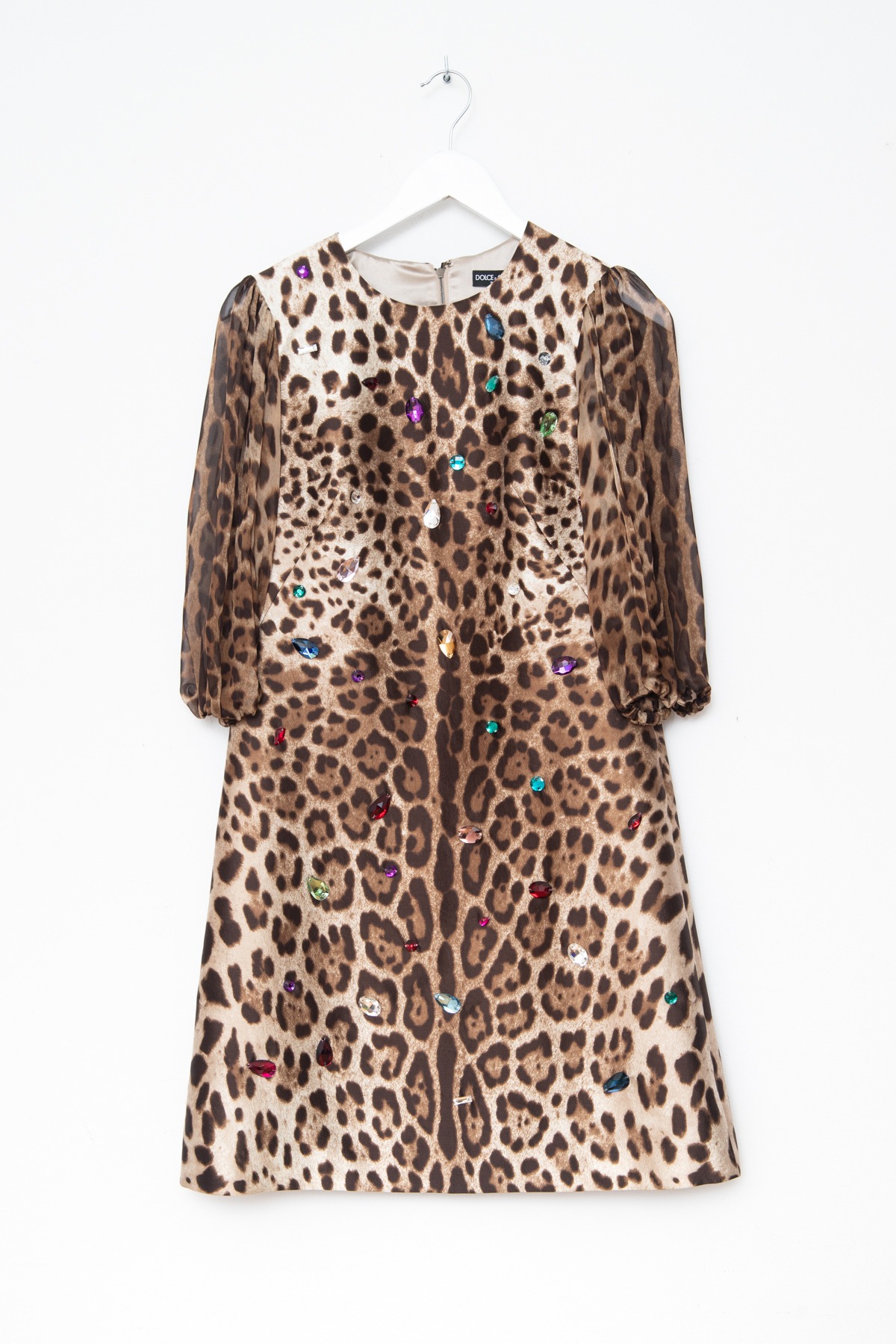 Dolce & Gabbana Minikleid mit Leomuster in Beige und Dunkelbraun
