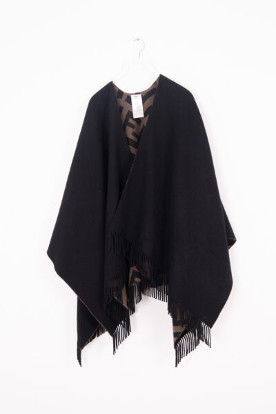 Fendi "FF Poncho" Wendeponcho in Schwarz und Braun