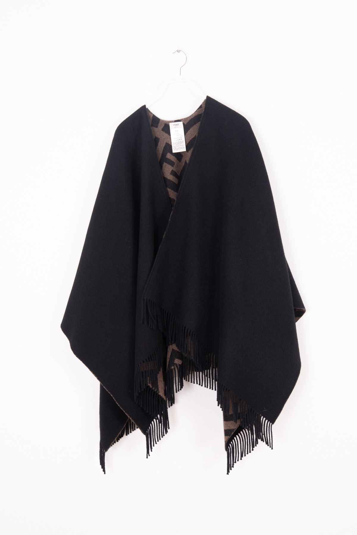 Fendi "FF Poncho" Wendeponcho in Schwarz und Braun