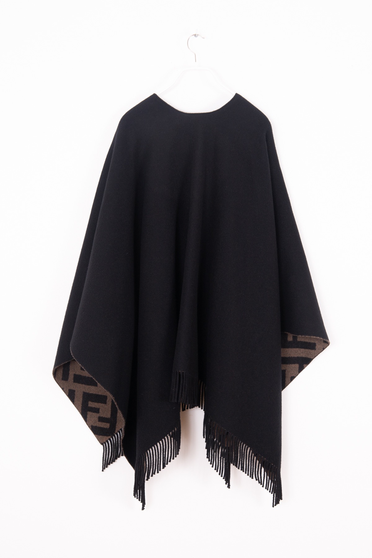 Fendi "FF Poncho" Wendeponcho in Schwarz und Braun