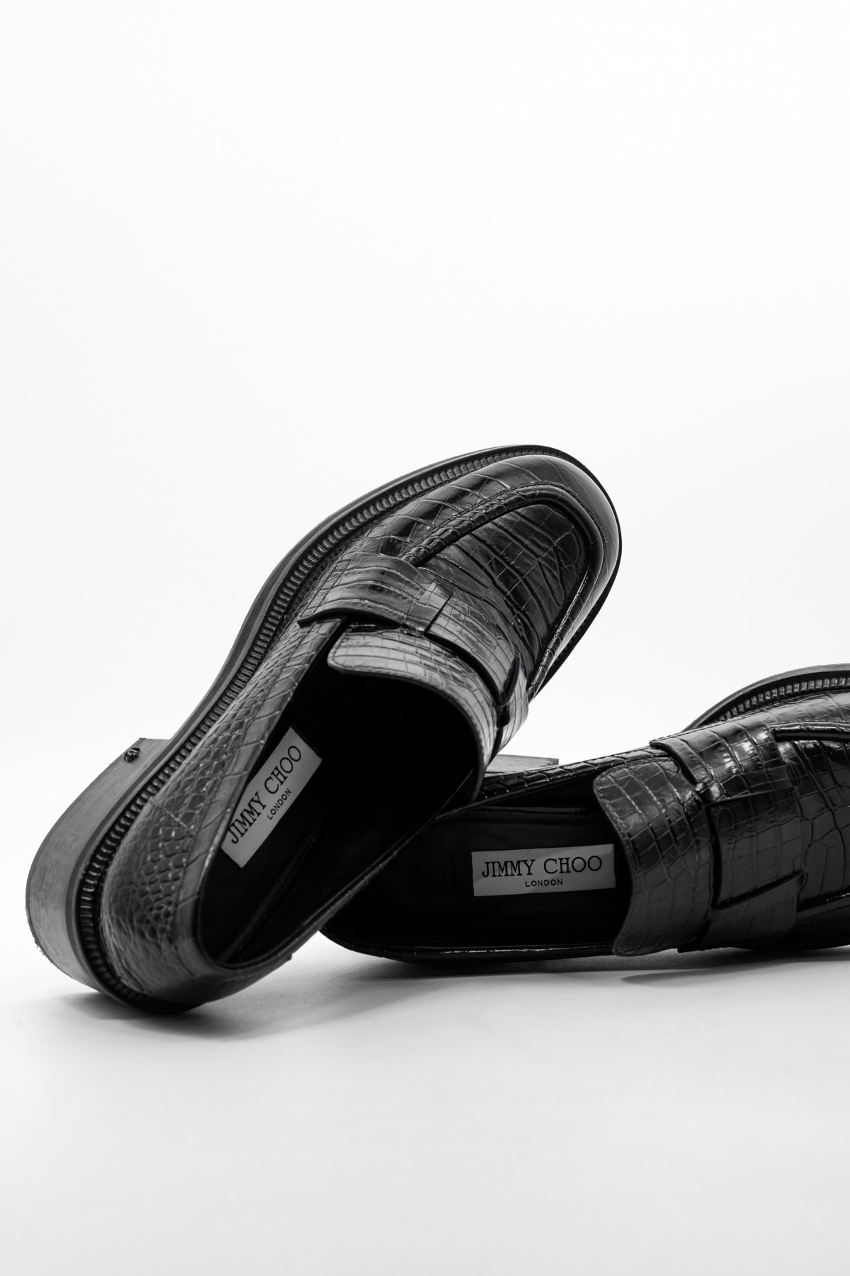 Jimmy Choo "Tylor" Loafer in Kroko-Optik in Braun