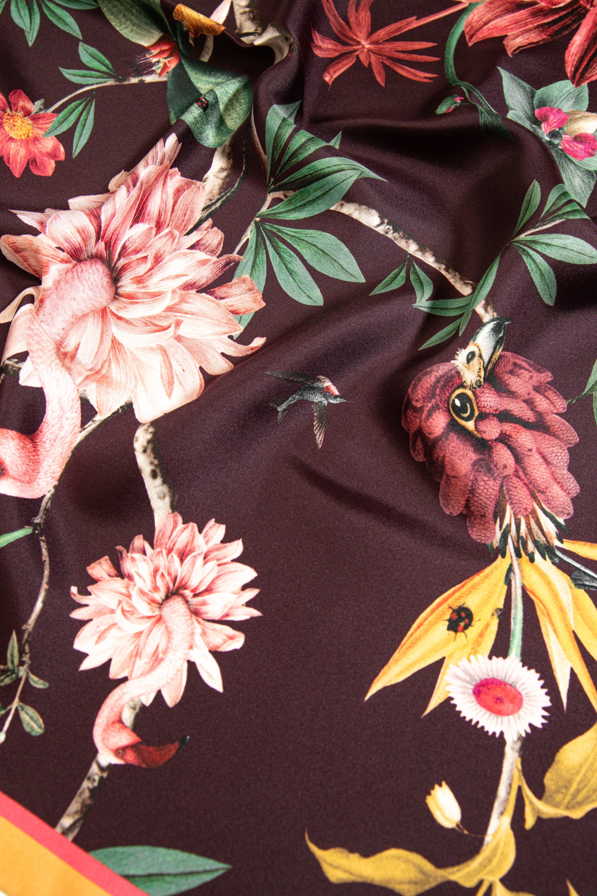 La Double J Tuch mit Print in Aubergine und Bunt