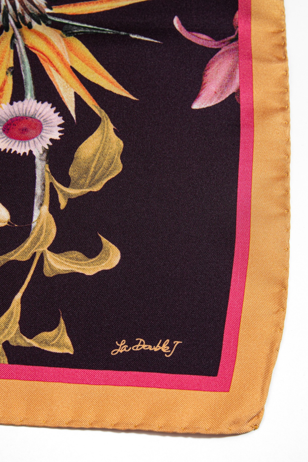 La Double J Tuch mit Print in Aubergine und Bunt