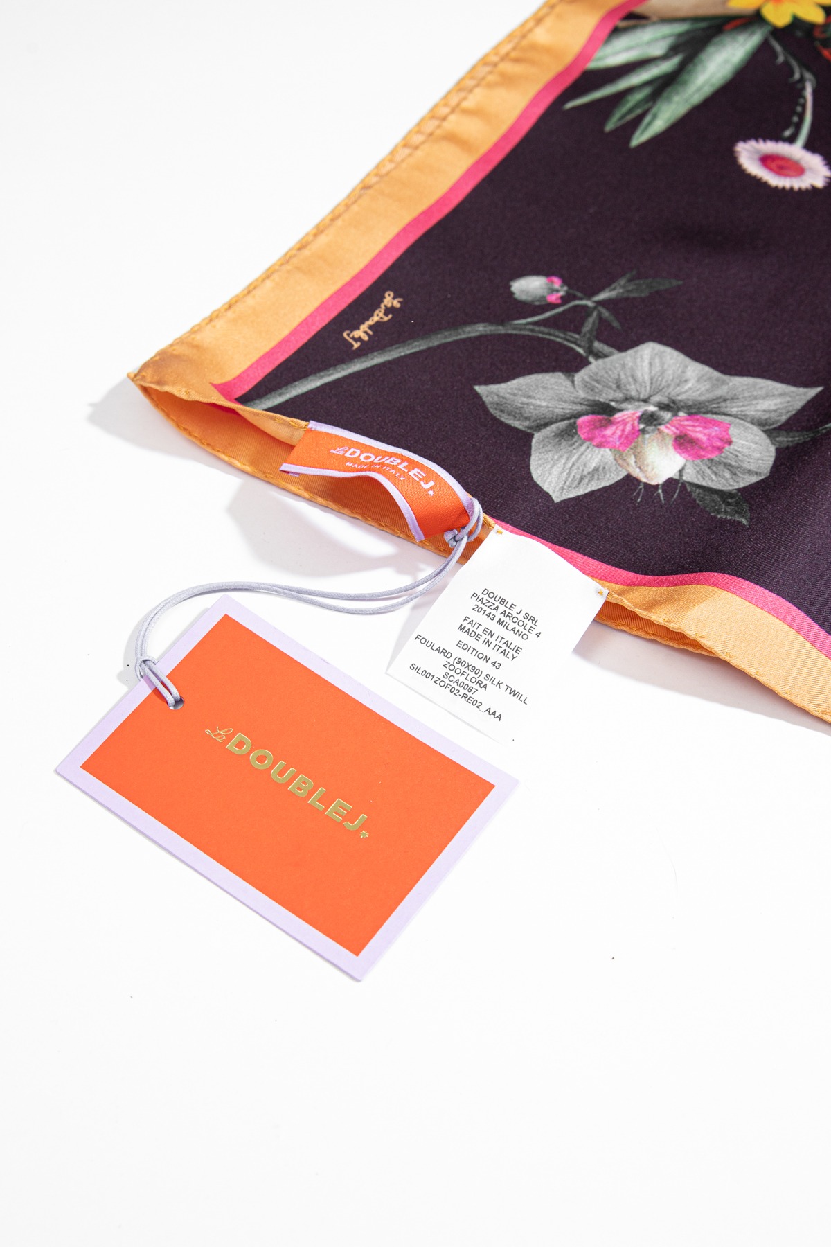 La Double J Tuch mit Print in Aubergine und Bunt