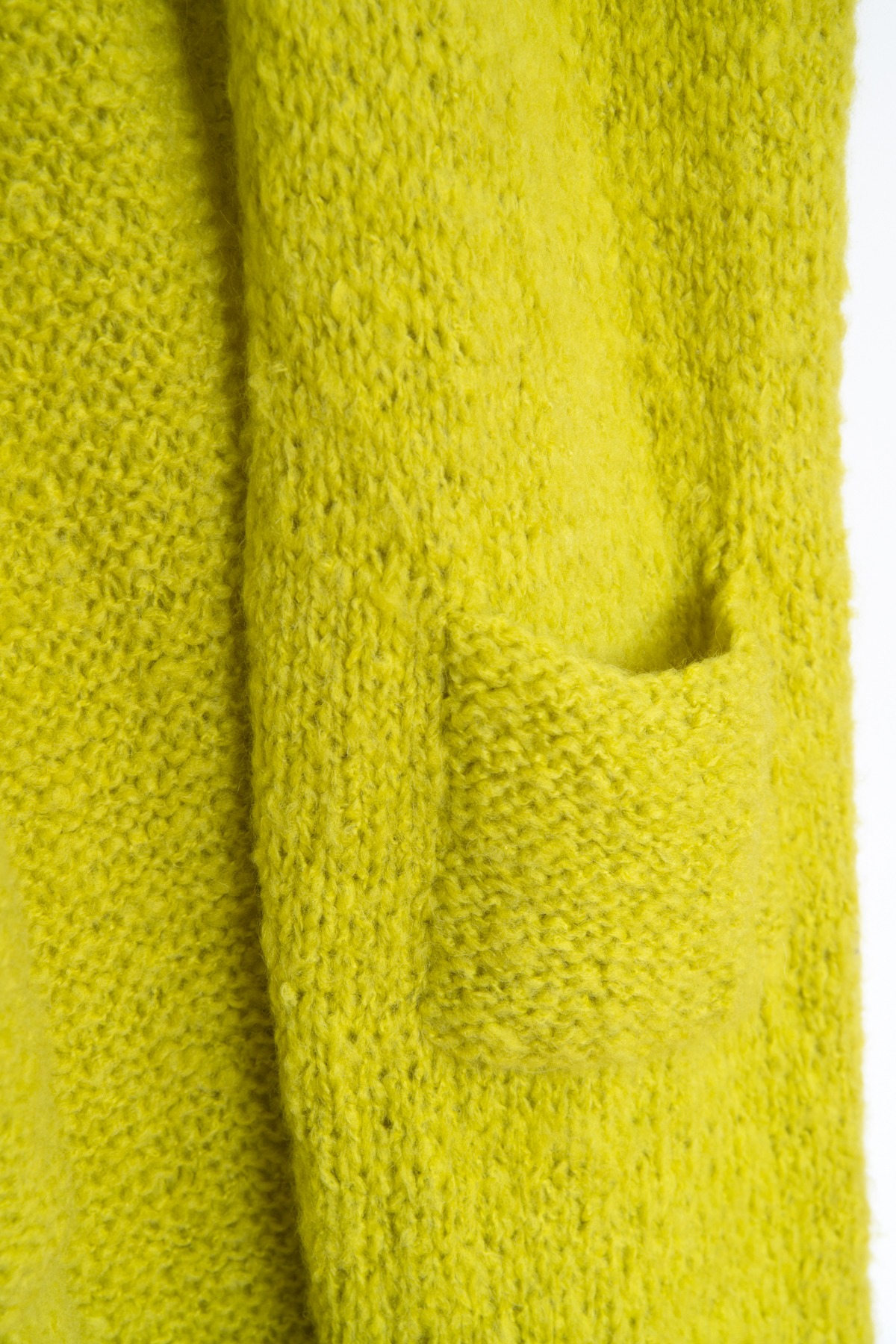 Lana D'Oro Lange Strickjacke in Limettengrün