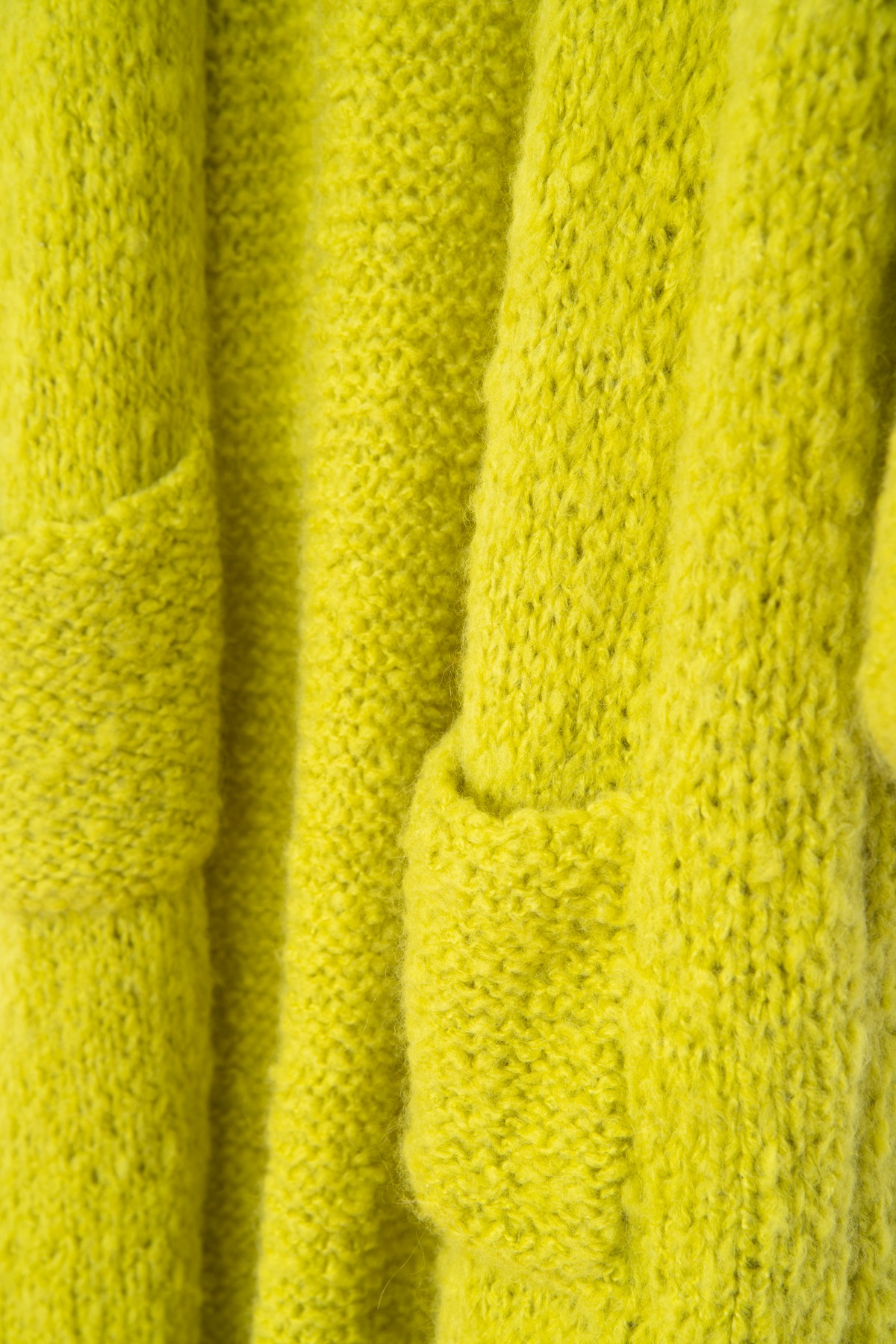 Lana D'Oro Lange Strickjacke in Limettengrün