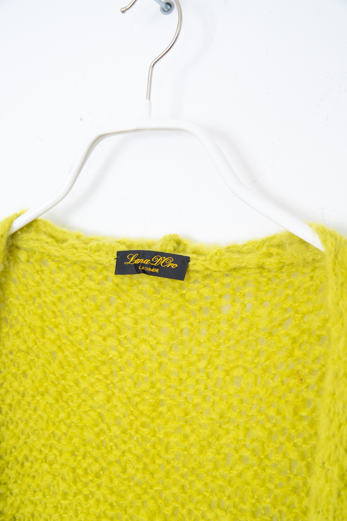 Lana D'Oro Lange Strickjacke in Limettengrün