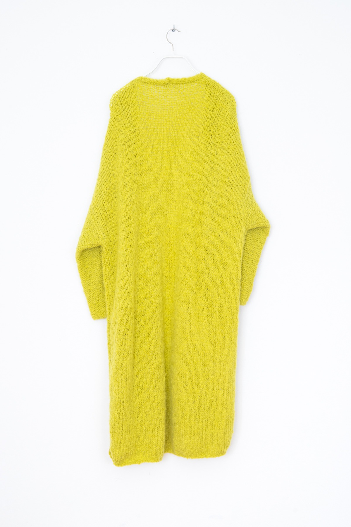 Lana D'Oro Lange Strickjacke in Limettengrün