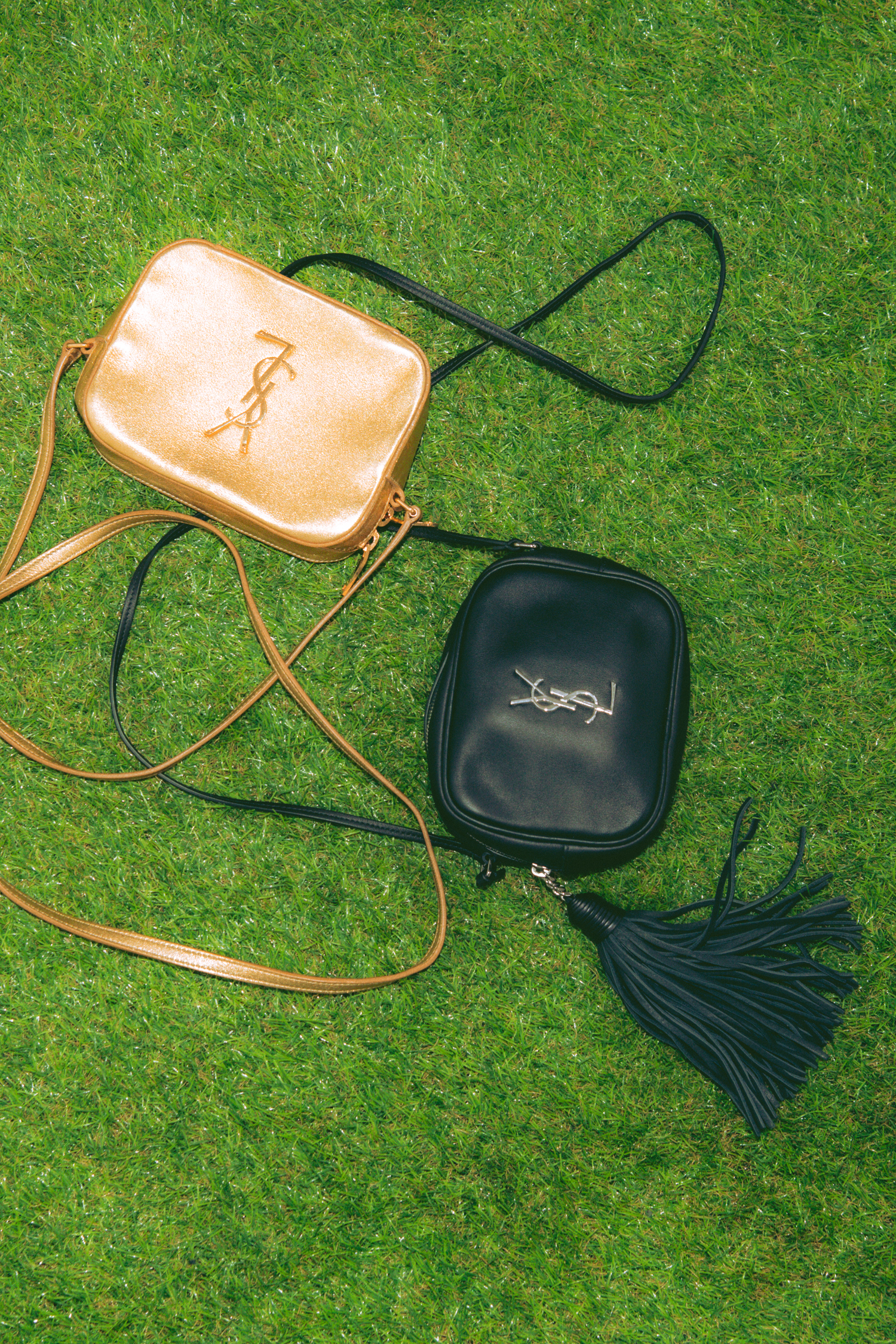 Saint Laurent "Blogger" Umhängetasche in Schwarz und Silber