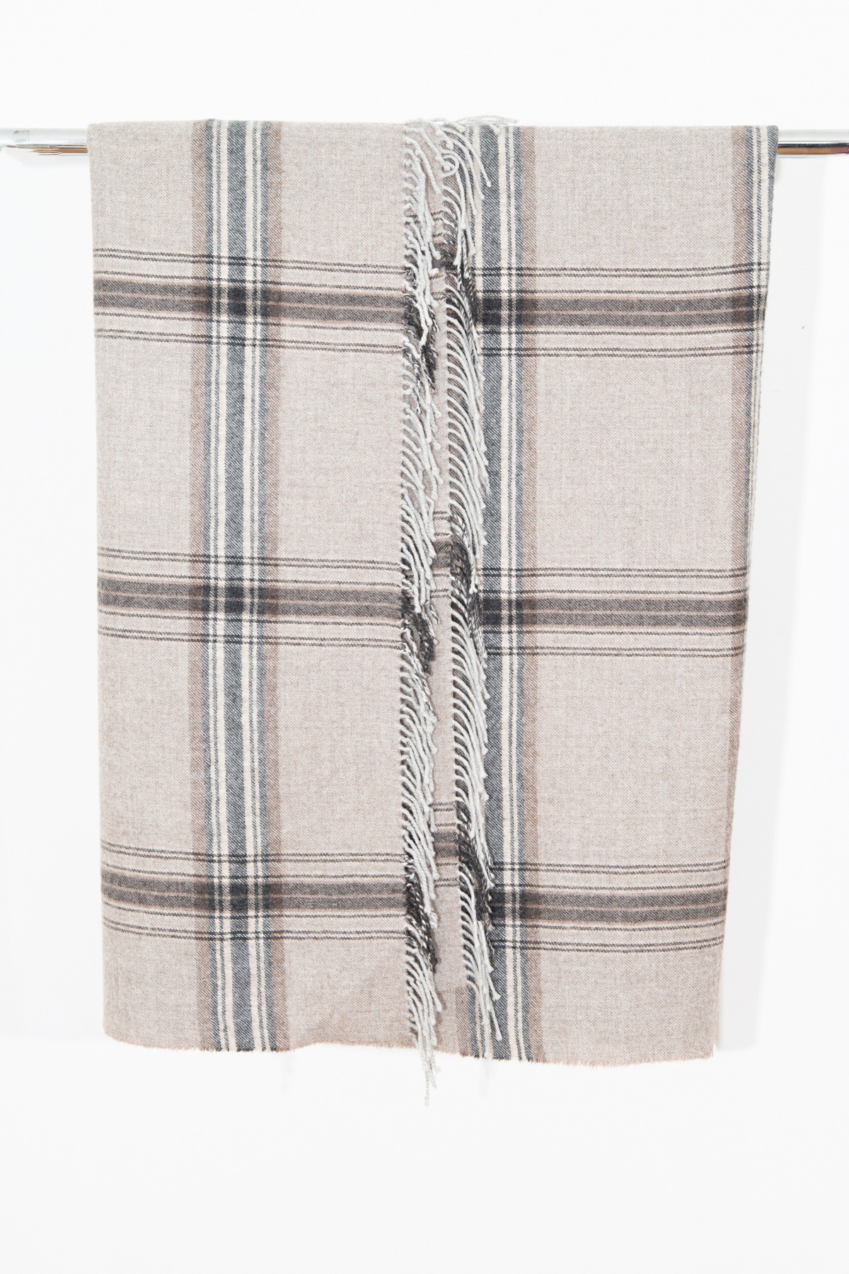 Zoeppritz Schal mit Karomuster in Beige und Grau